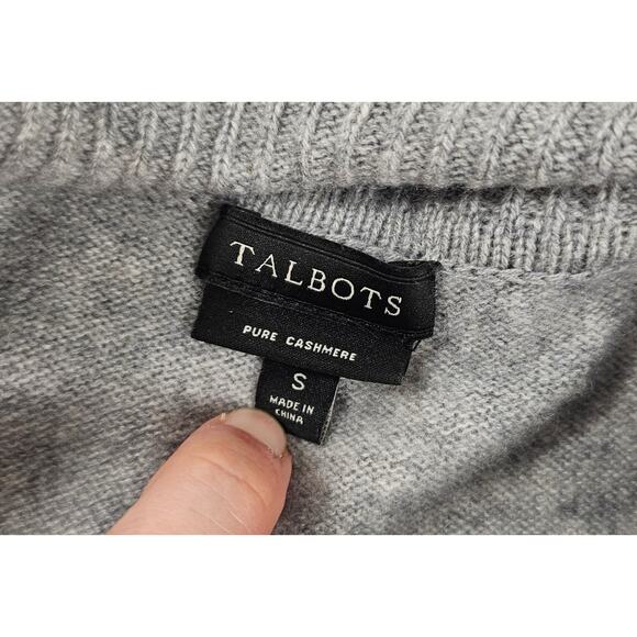 Talbots 100% cashmere sweater grey turtleneck warm winter EUC Small - Picture 4 of 6